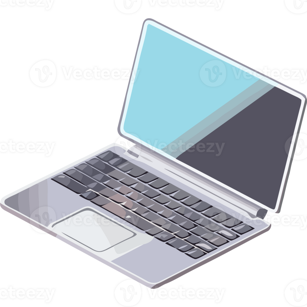 A laptop computer with a blue screen on it png