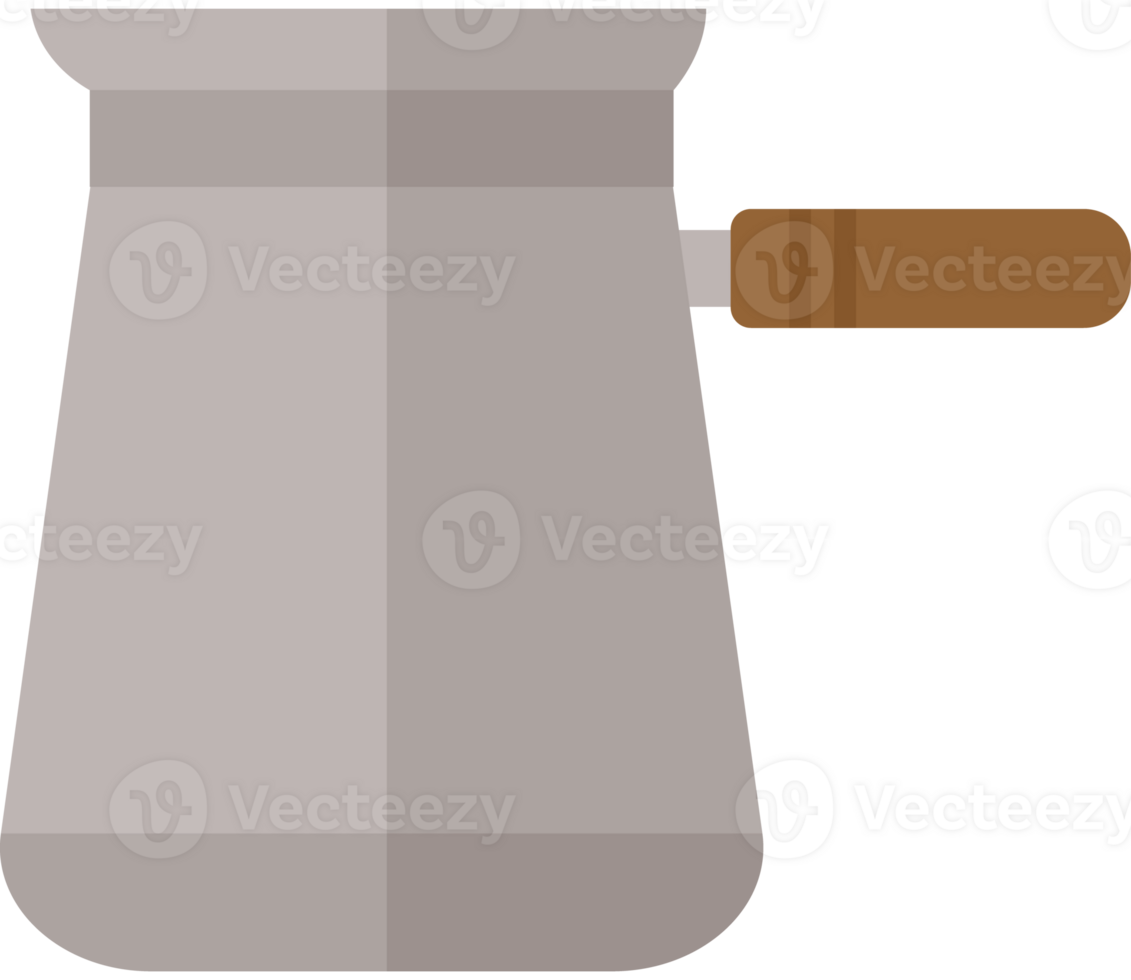 A coffee pot with a wooden handle png