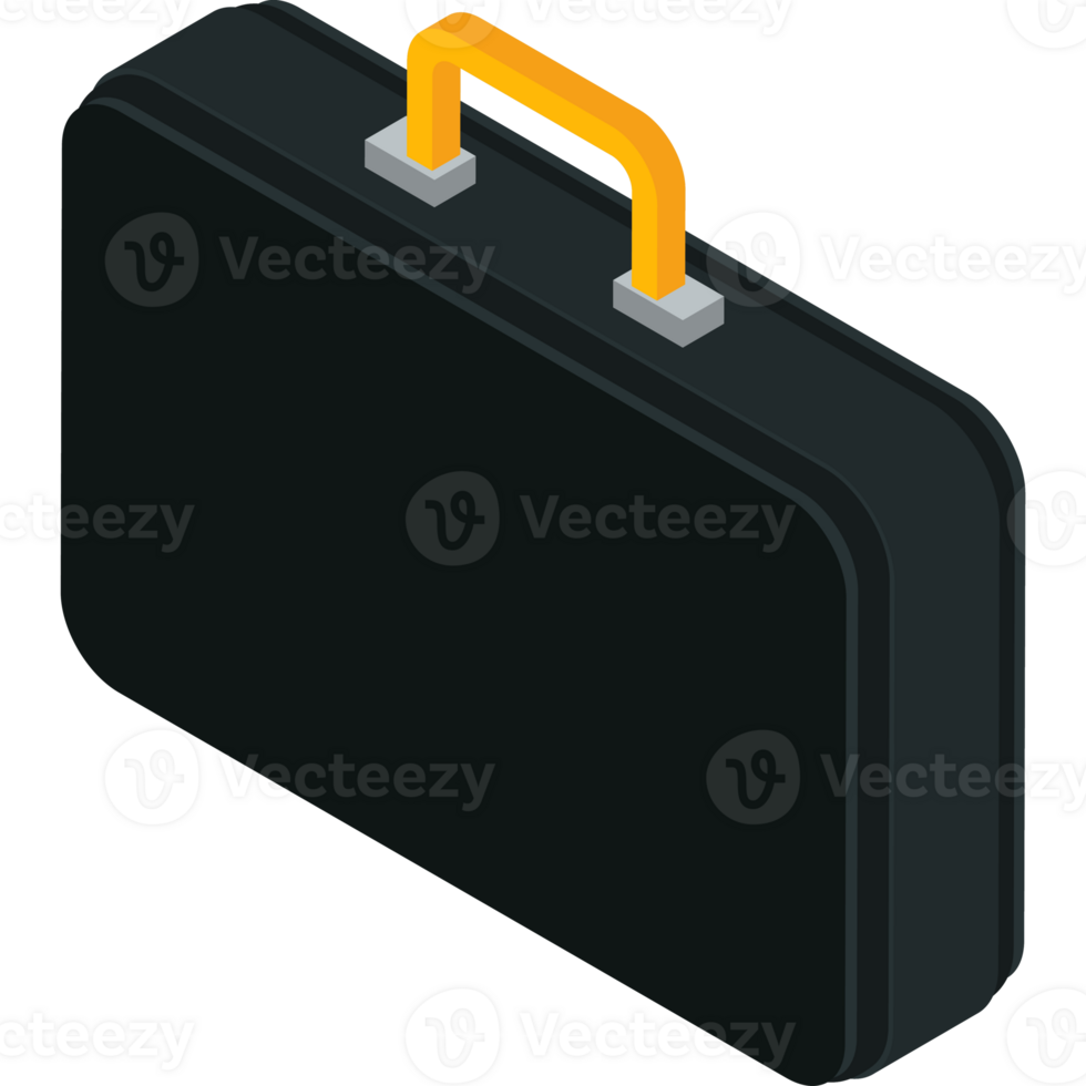 A black briefcase with a handle on it png