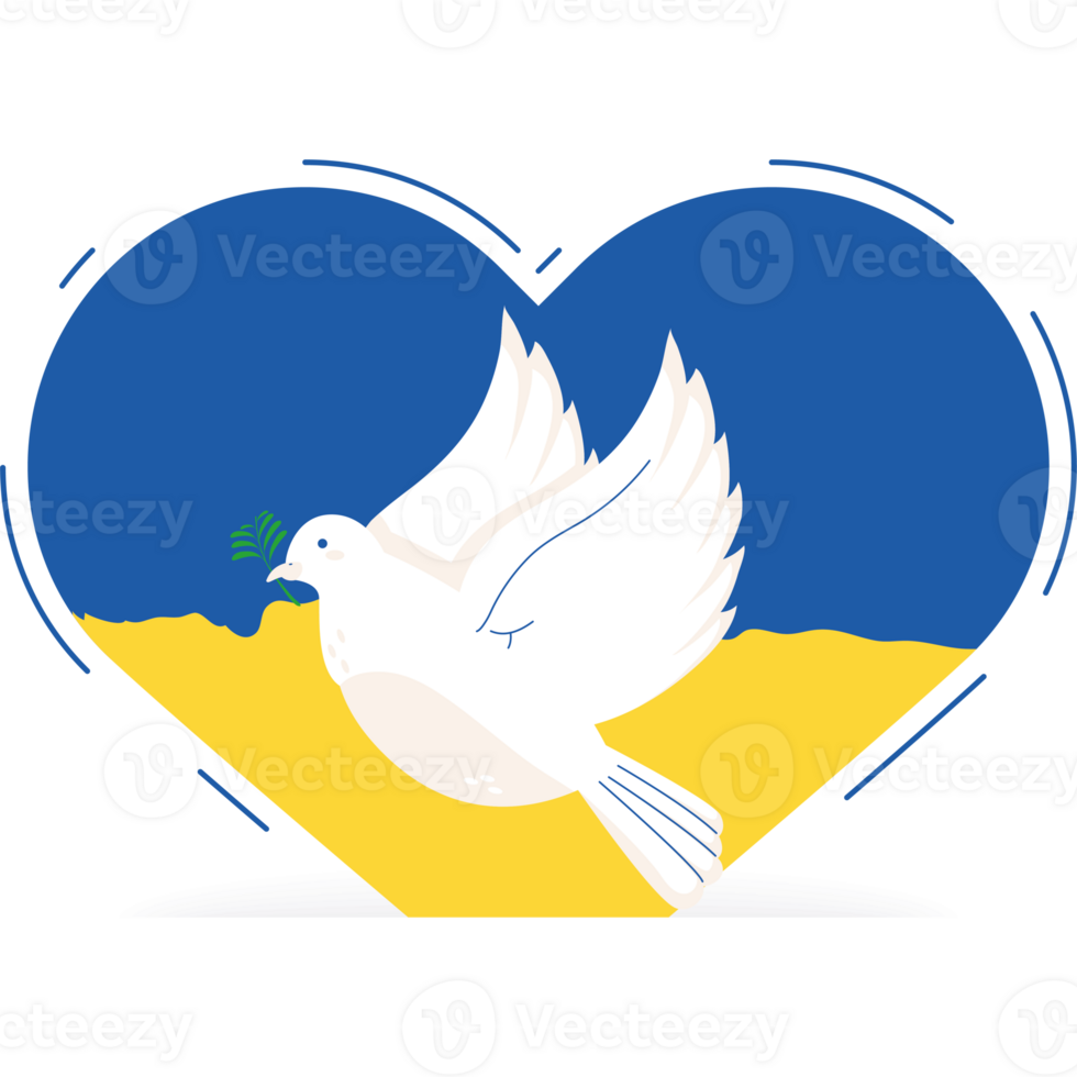 A white dove flying in front of a heart png