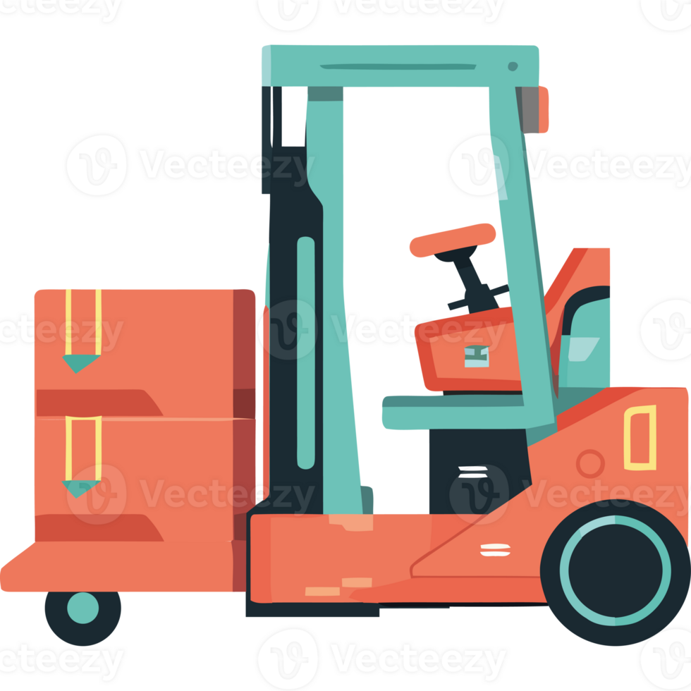 A forklift truck with boxes on the back png