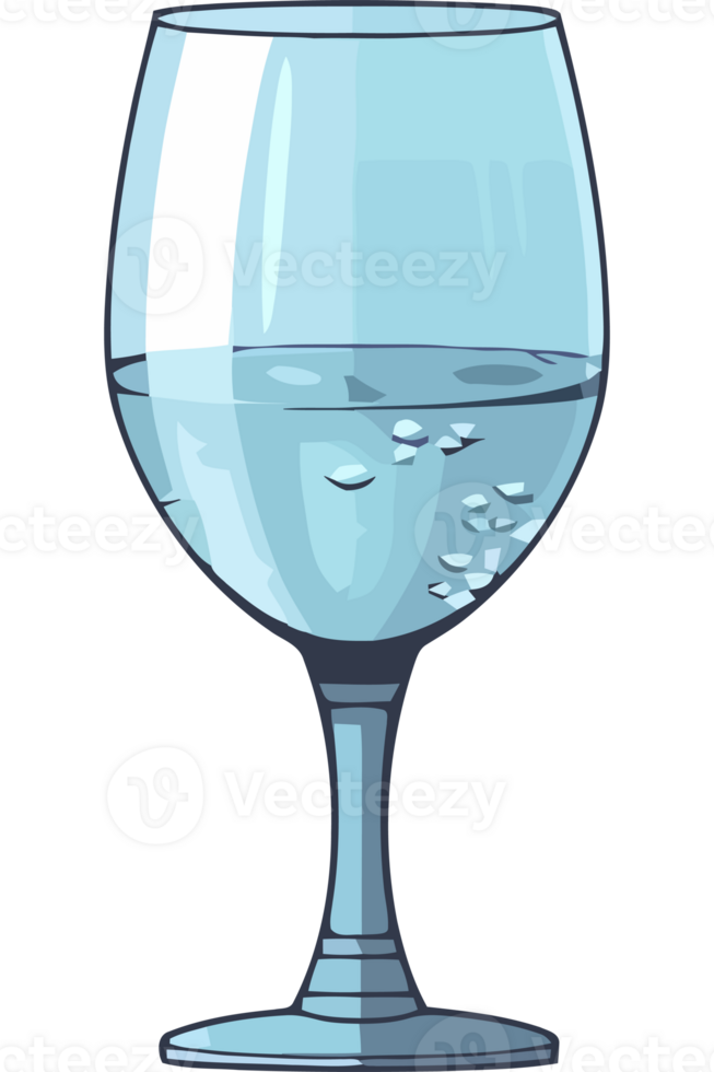 A glass of water with bubbles png