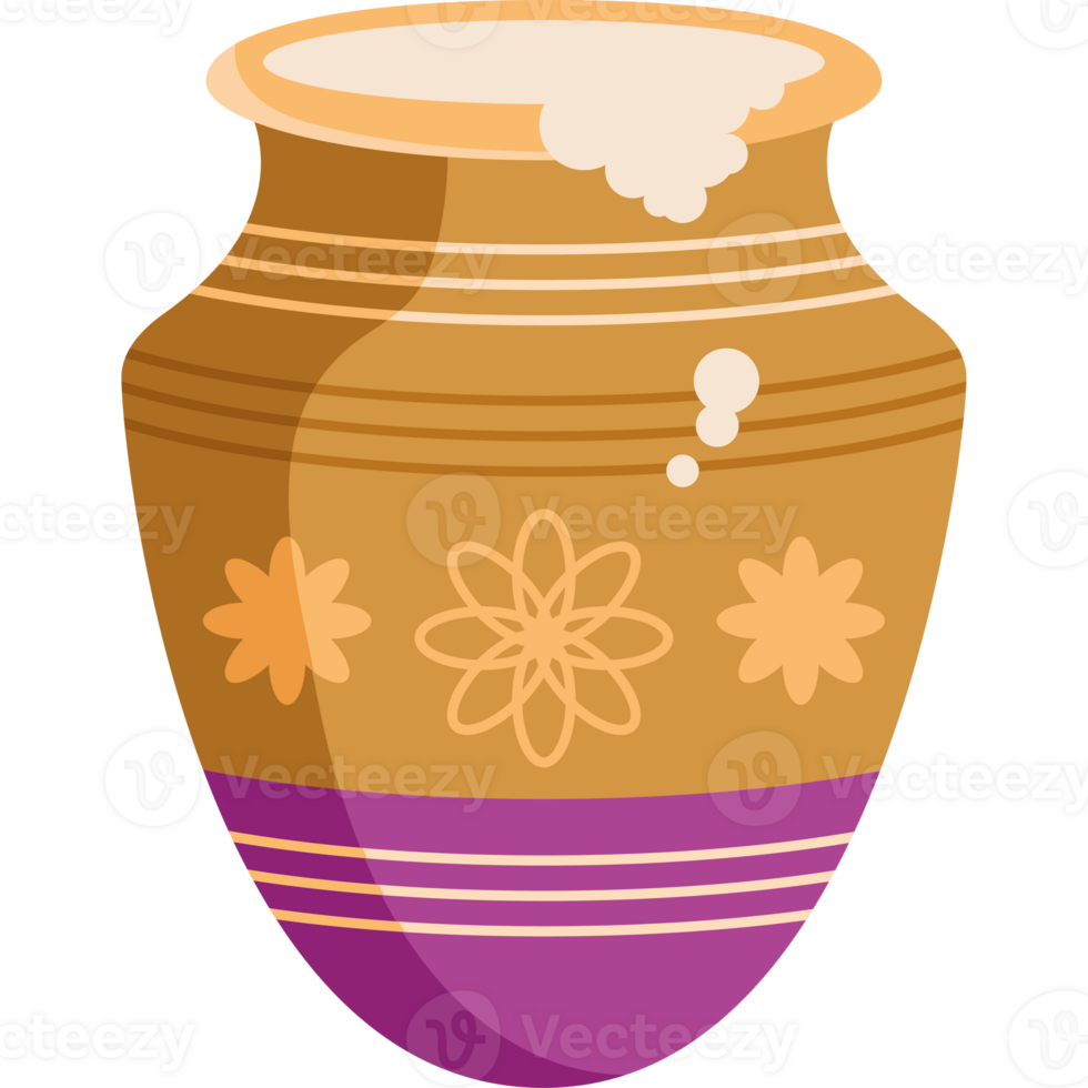 An illustration of a vase with flowers png
