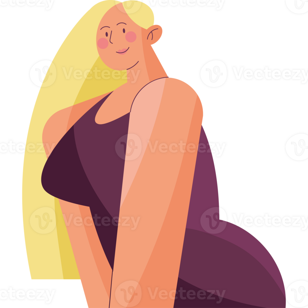 A cartoon woman with long blonde hair png