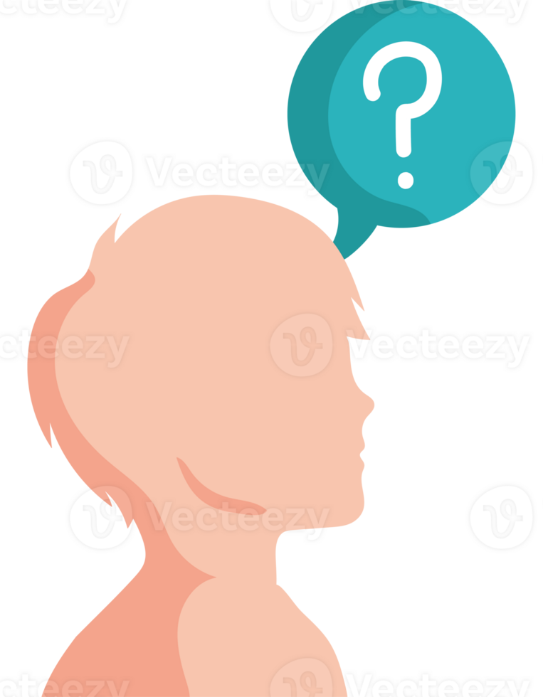 A child's head with question mark png