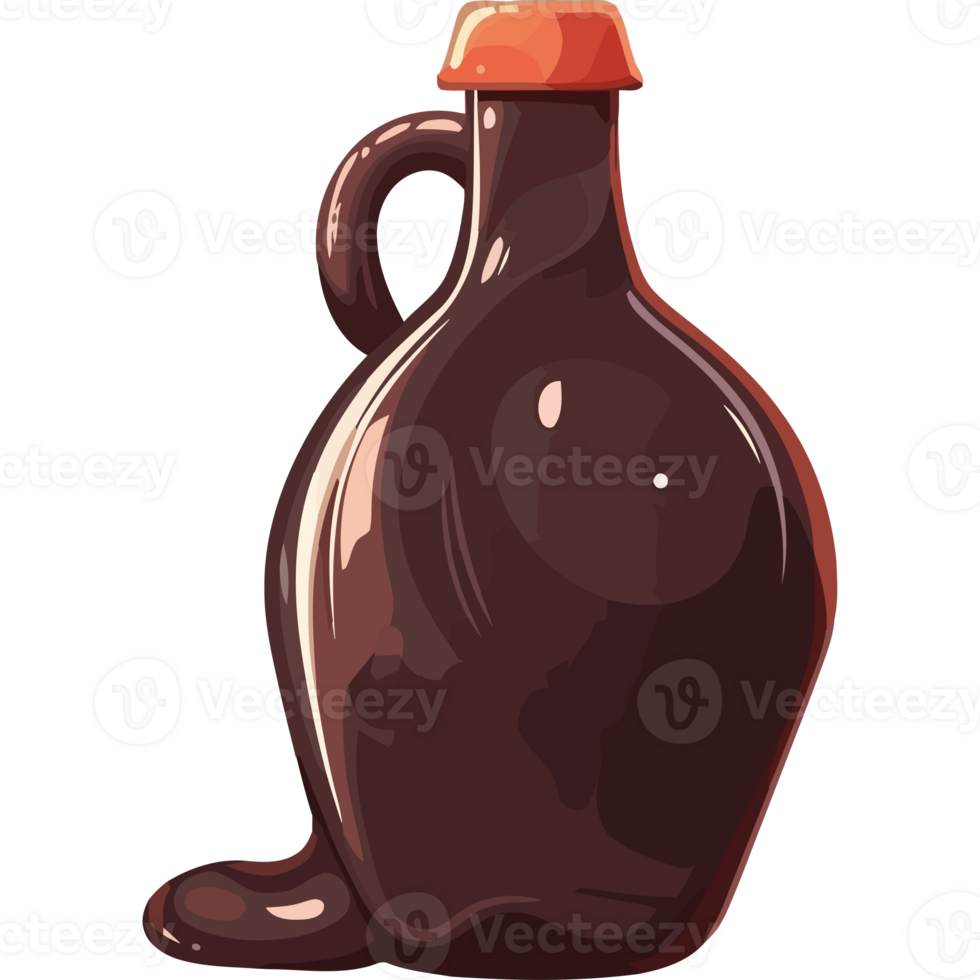 A brown jug of beer with a brown liquid png