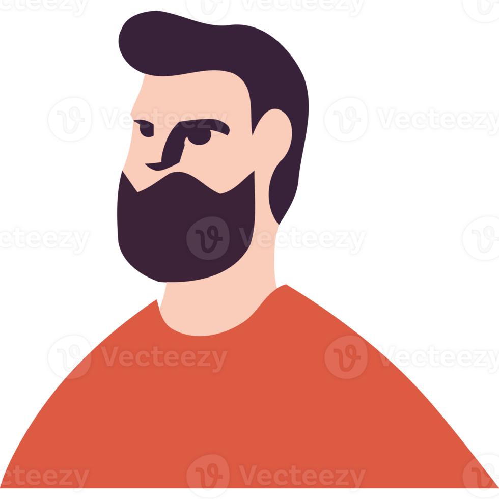 A man with a beard and a red shirt png