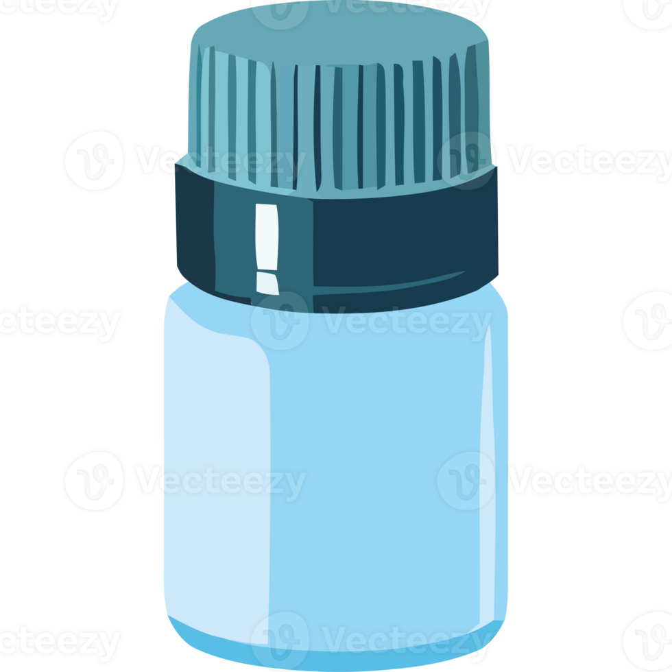 A blue bottle with a cap on it png