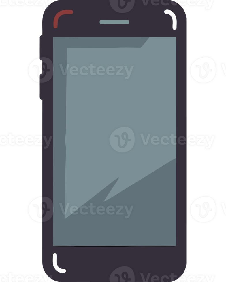 A black smartphone with a screen that is blank png