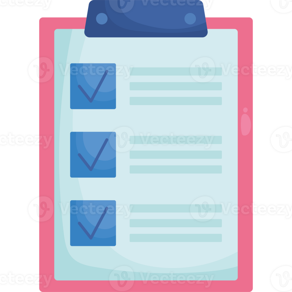 Clipboard with checklists and checkmarks png