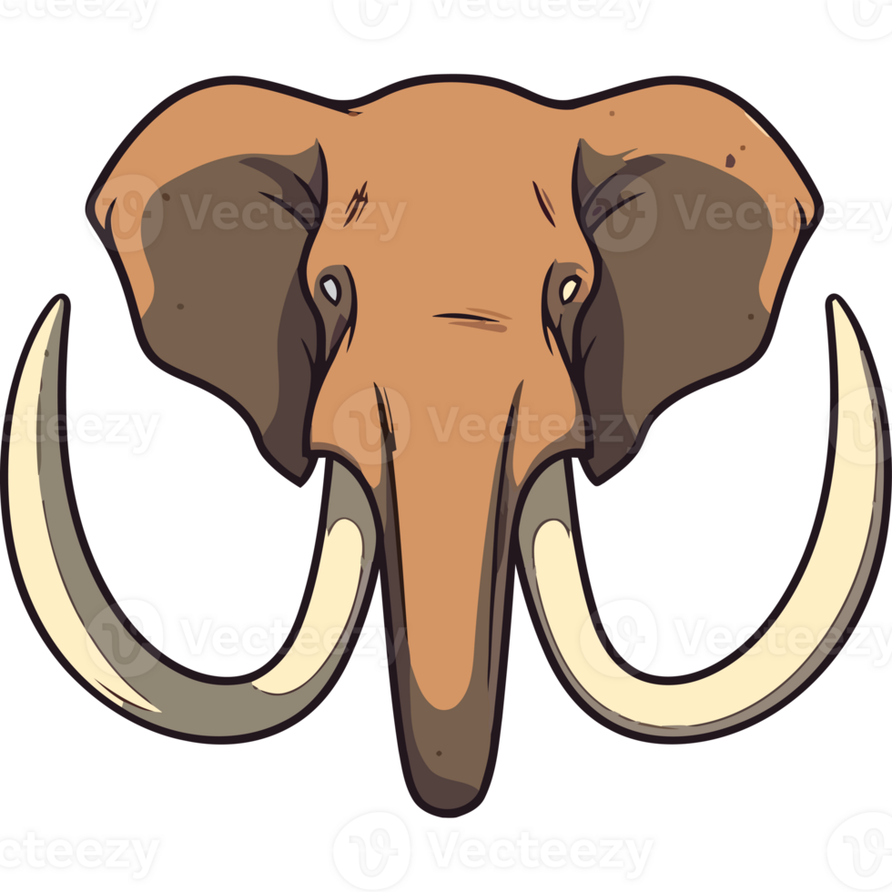 A cartoon elephant with tusks on its head png