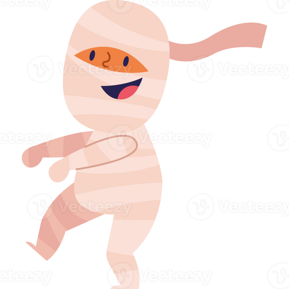 A cartoon character in a mummy costume png