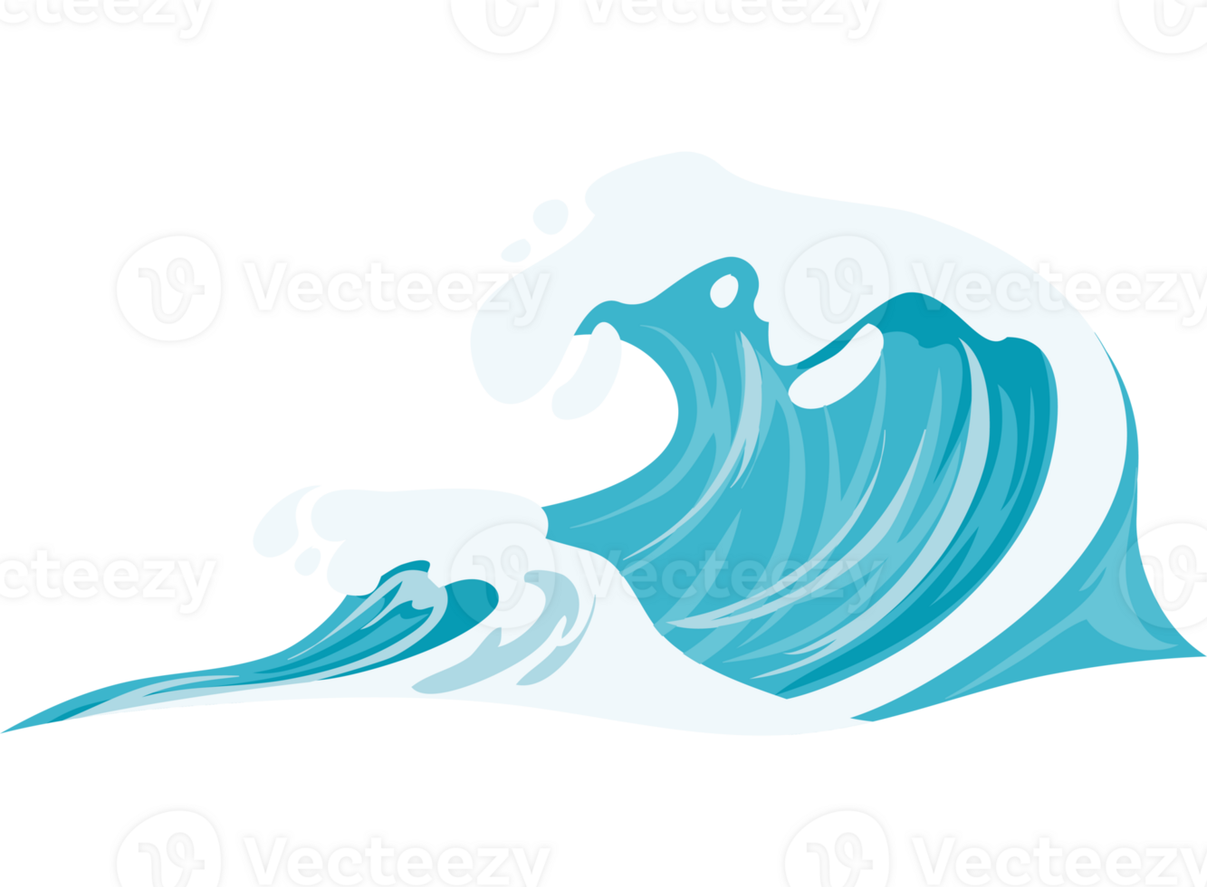 A cartoon wave crashing into the ocean png