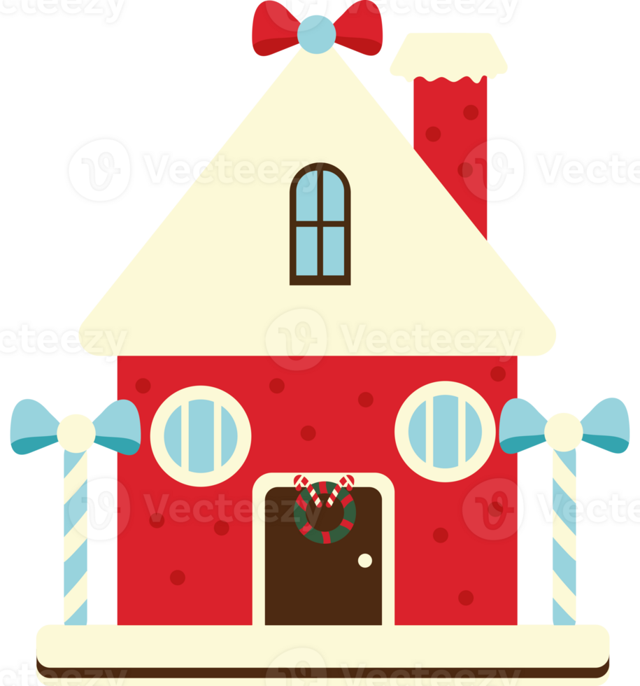 A house with a candy cane on top png