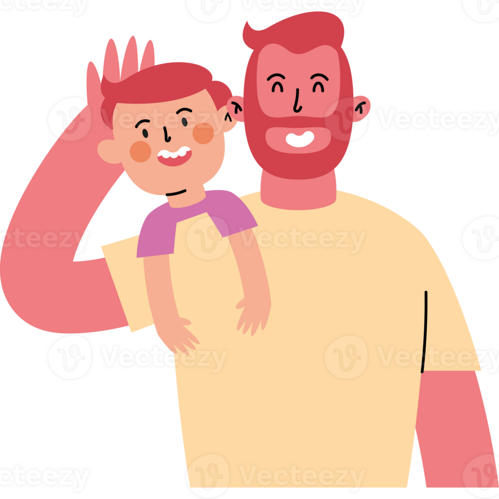 A man holding a child in his arms png