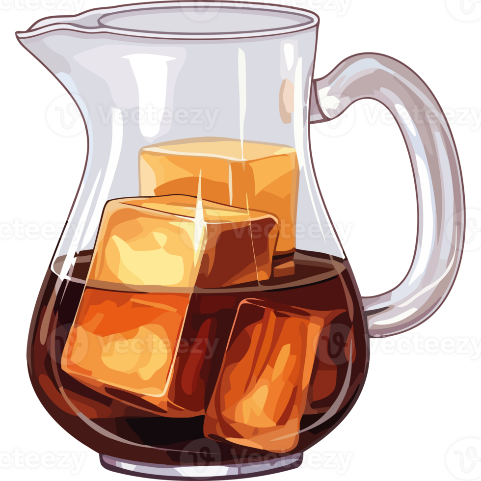 Ice cubes in a pitcher of iced coffee png