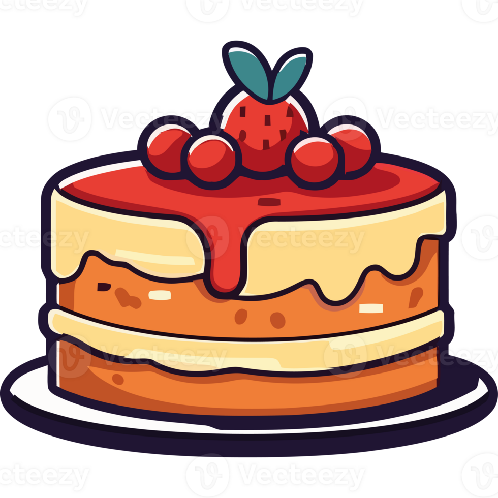 Cake icon with strawberry on top png