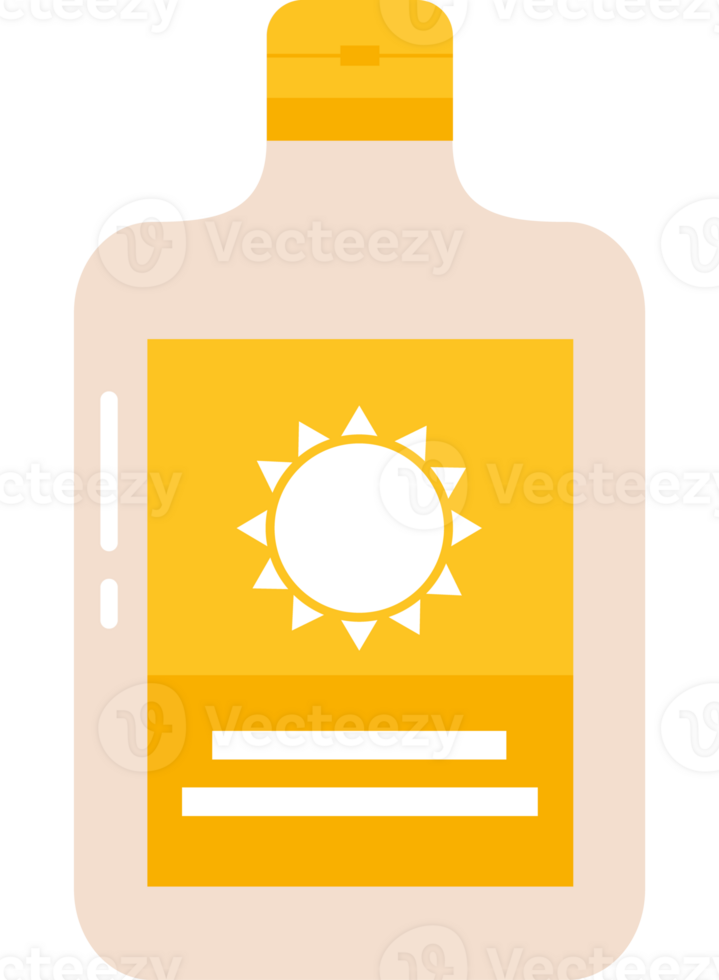 A bottle of sunscreen with a sun on it png