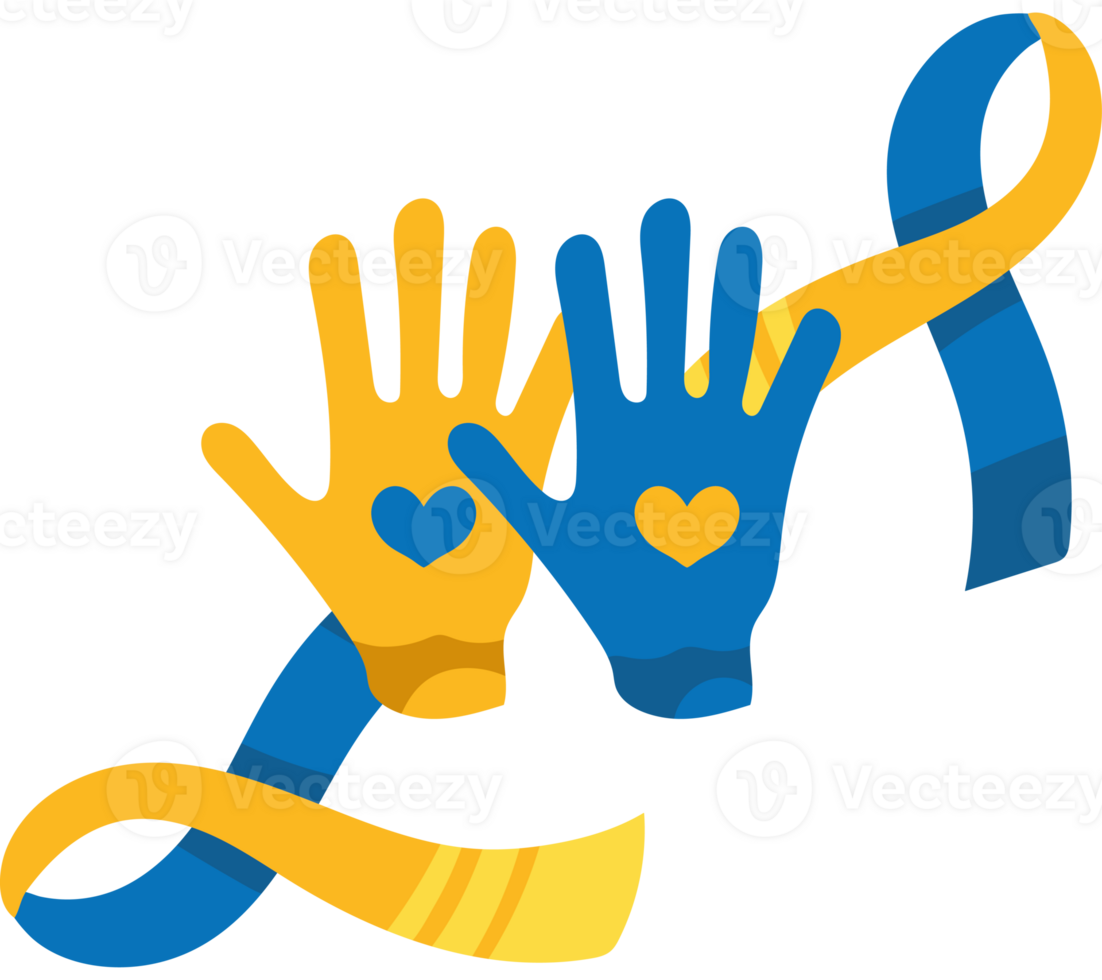 Two hands holding a ribbon and a heart png
