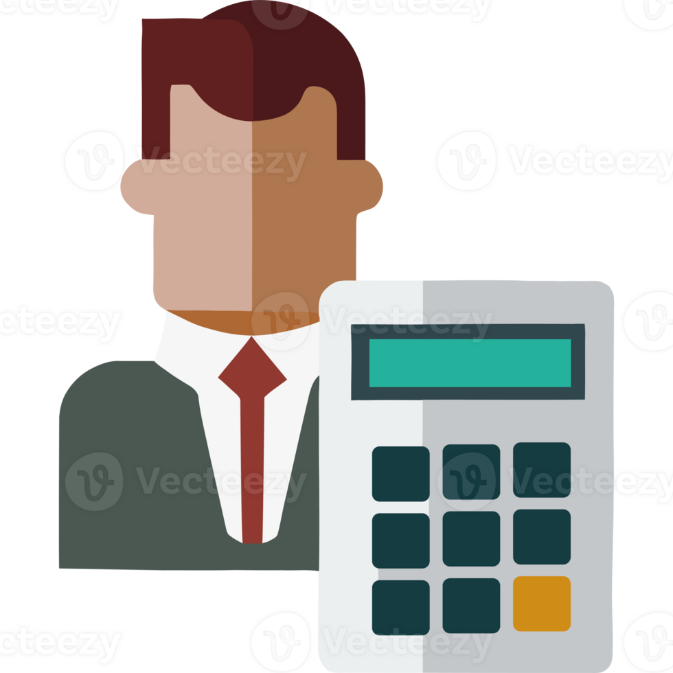 A man holding a calculator and a business suit png