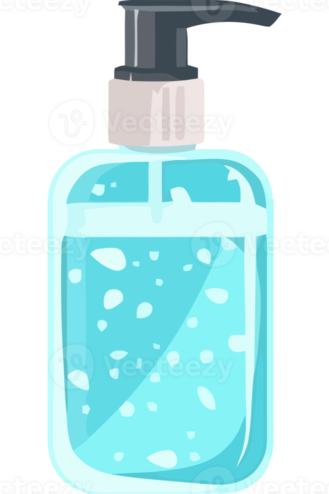 A bottle of hand sanitizer with a pump png