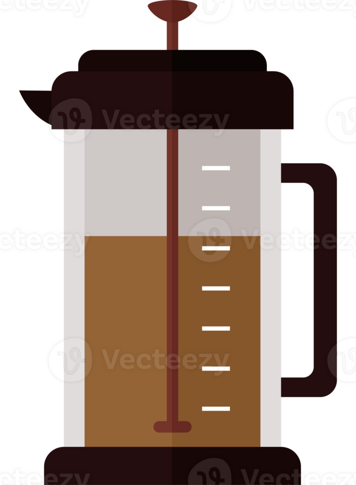 A coffee maker with a brown handle png