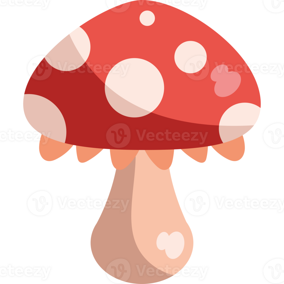 A red mushroom with polka dots on it png