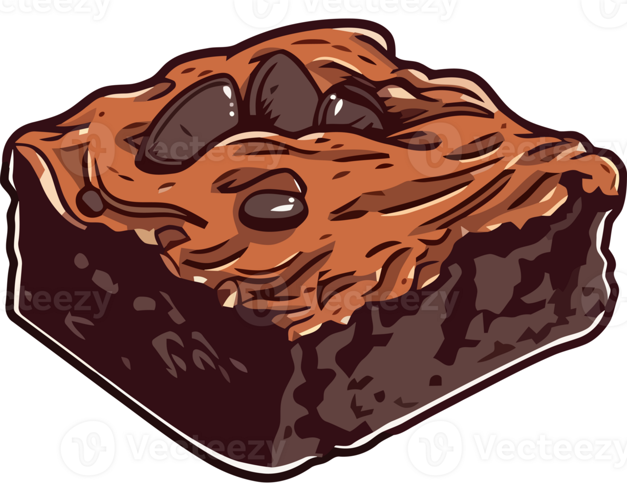 A brownie with chocolate chips on top png