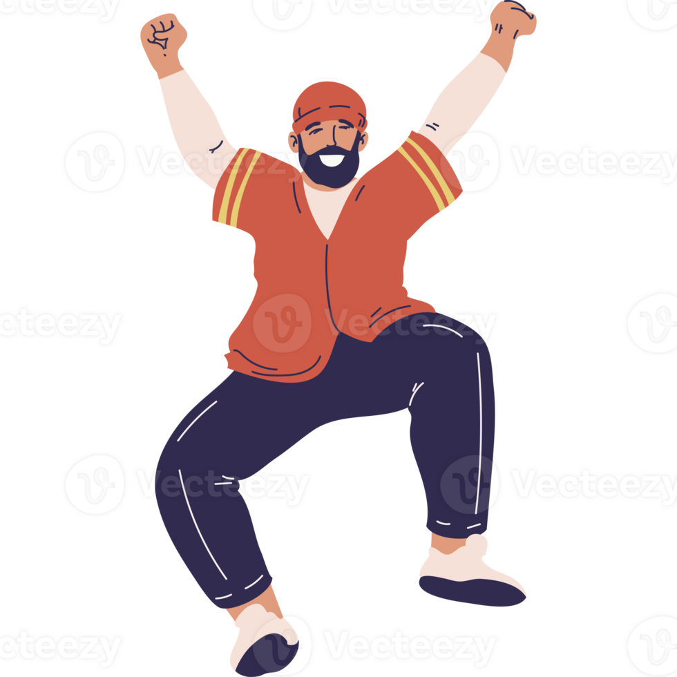 A cartoon man jumping up and down png