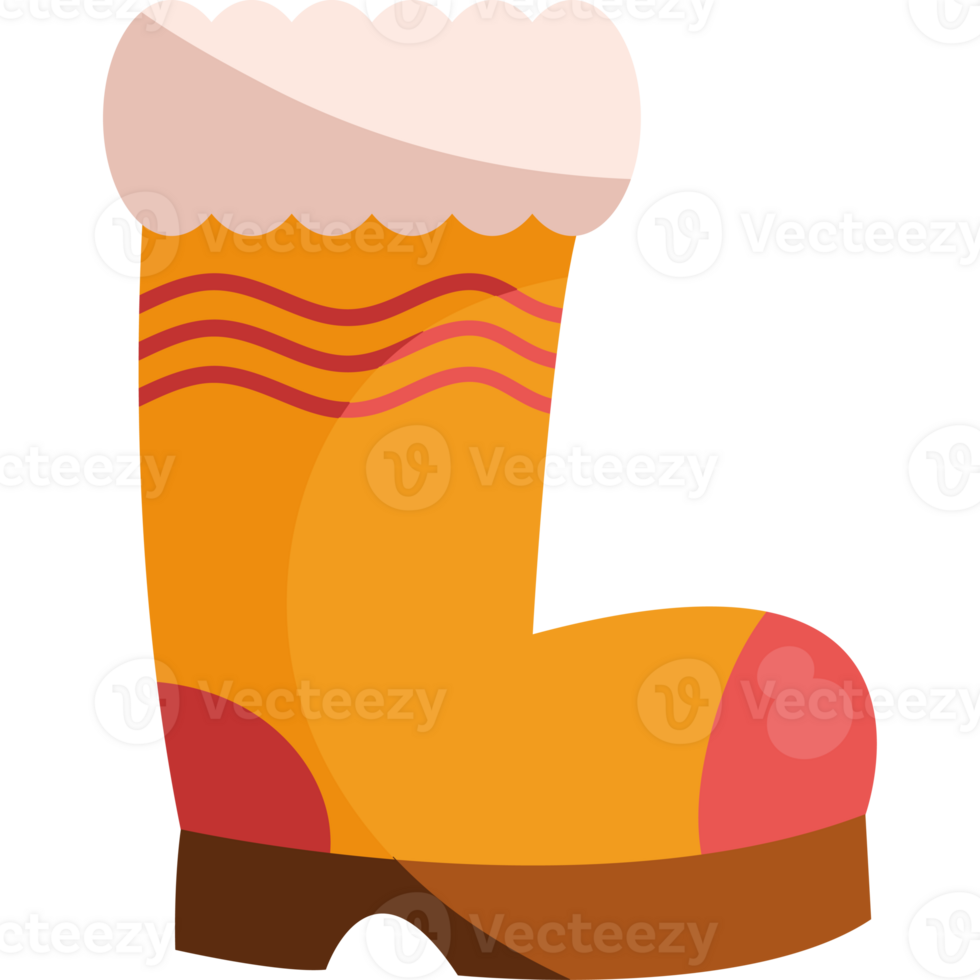 A yellow boot with a red sole png