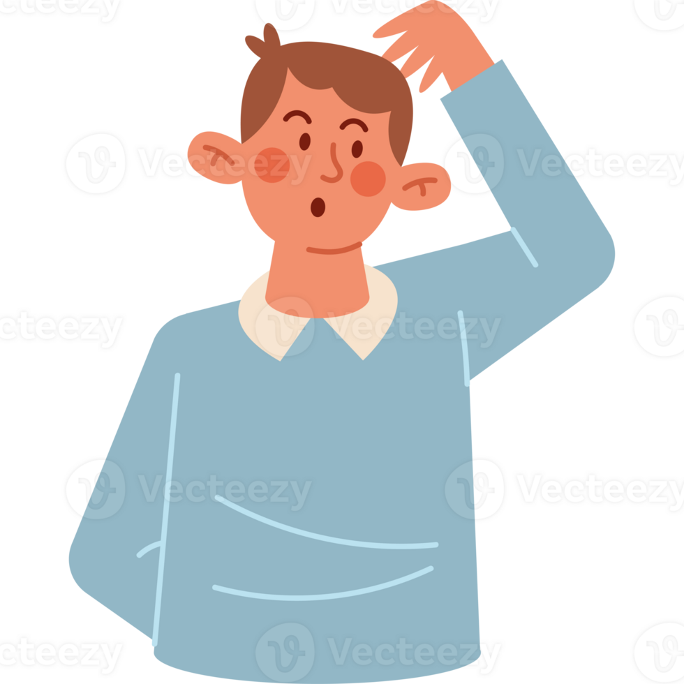 A man is scratching his head png