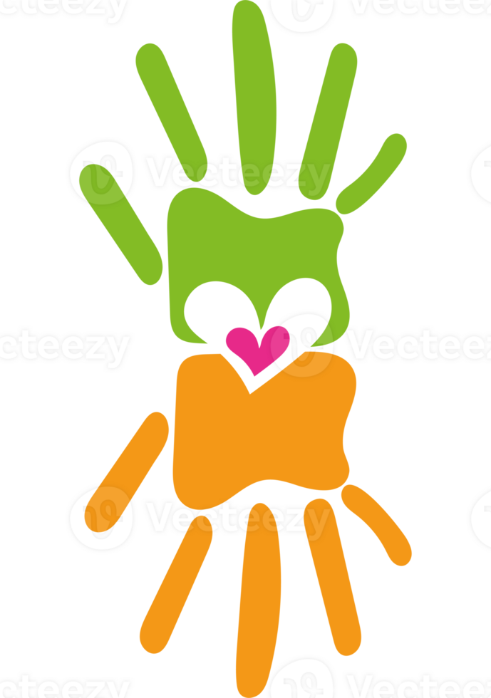 A hand with a heart and a hand with a heart png