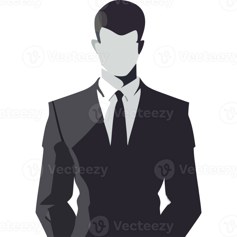 A silhouette of a man in a suit png