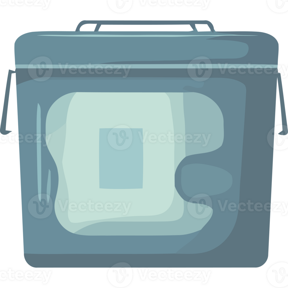 A blue cooler with a lid on it png