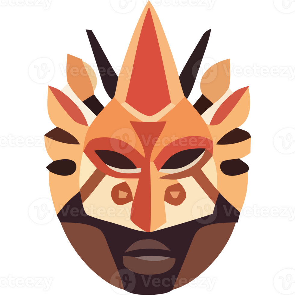 A mask with a face and horns png