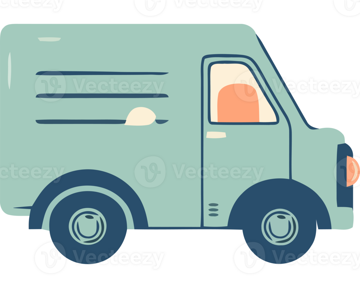 A van with a man inside it png