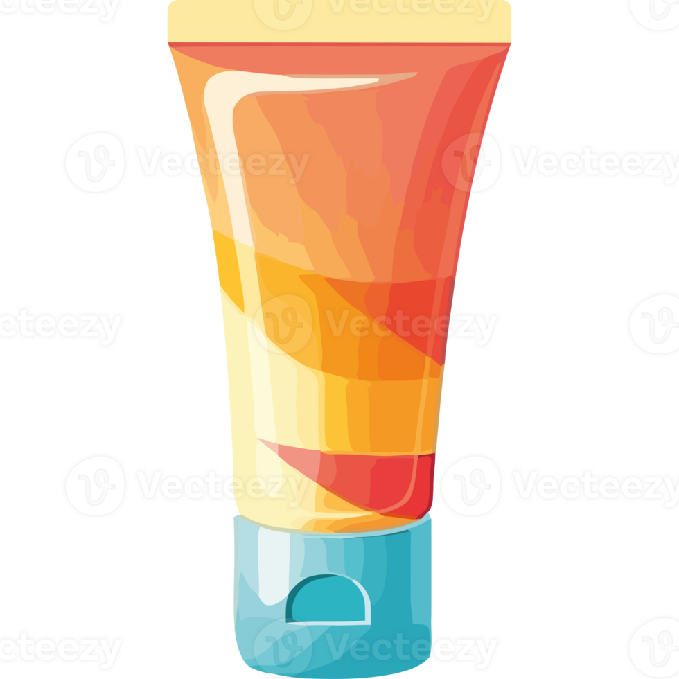 Sunscreen tube with orange and yellow color png