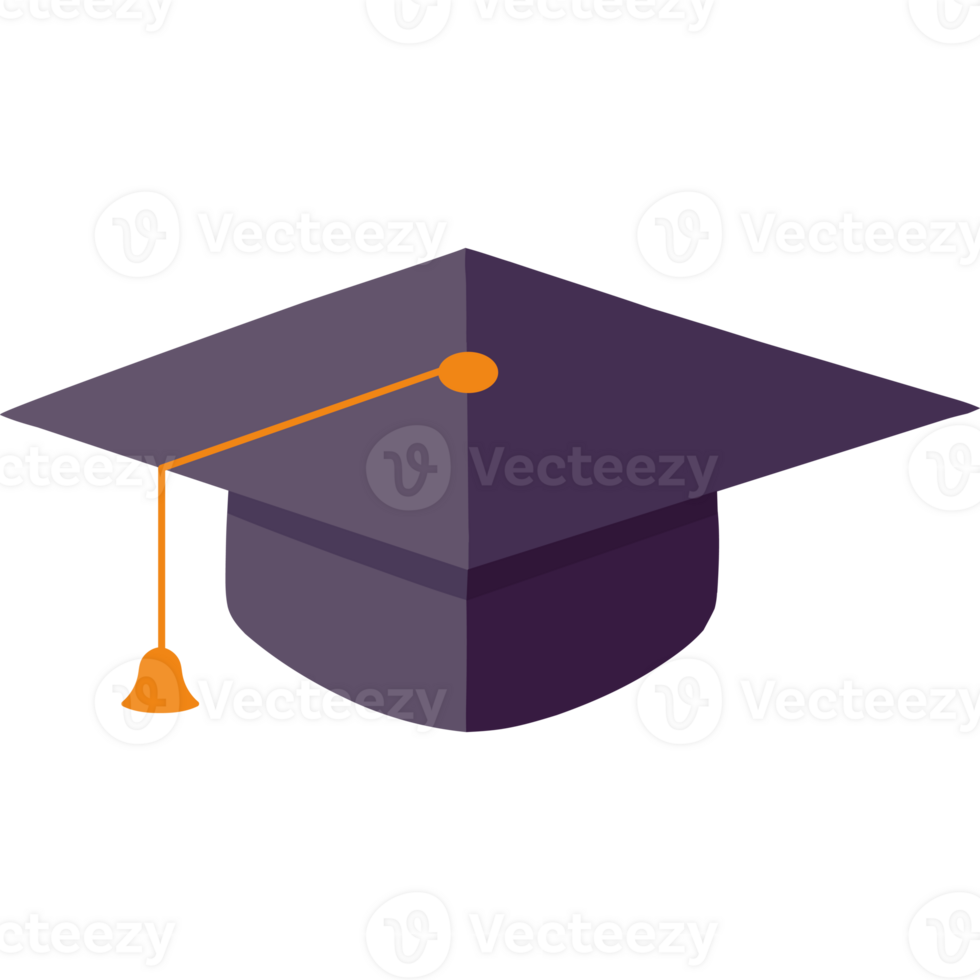 A graduation hat with a bell on it png