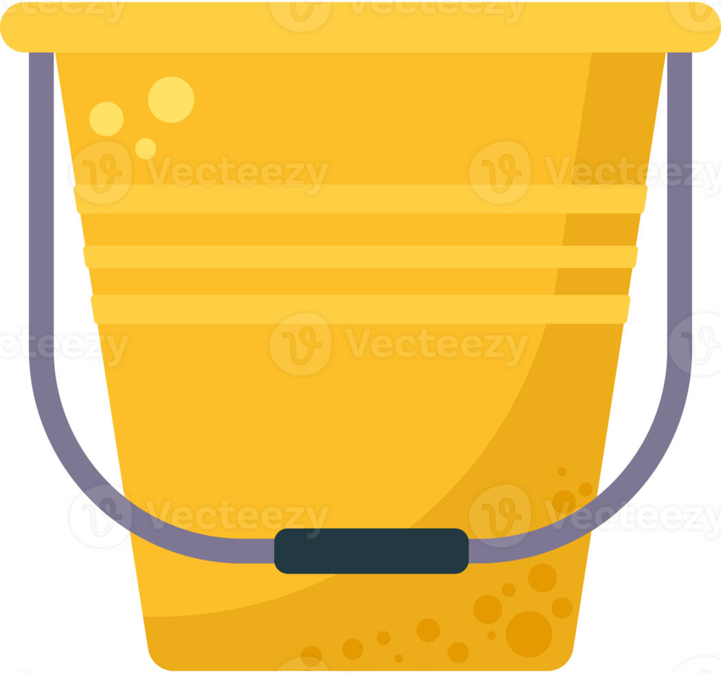 A yellow bucket with a handle on it png