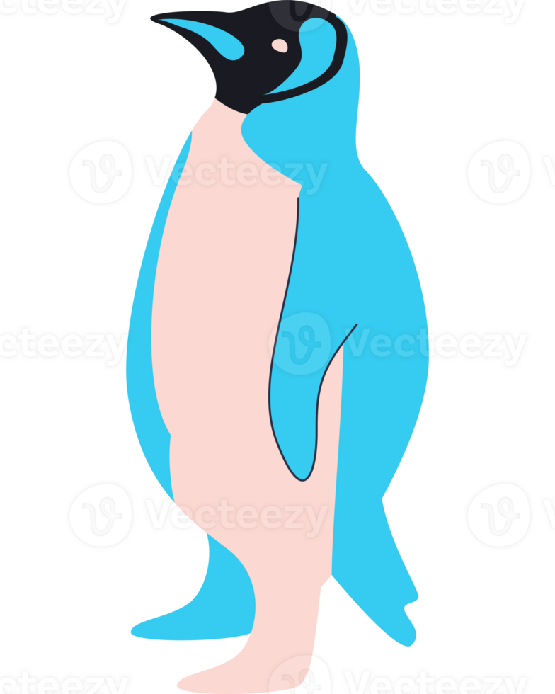A penguin with a blue and pink body png