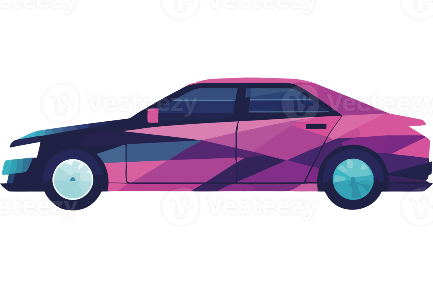 A car with geometric patterns on it png