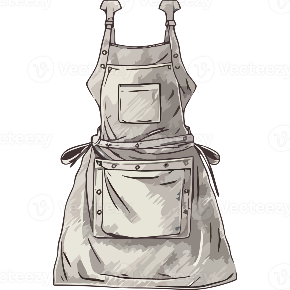 An apron is shown on a black background png