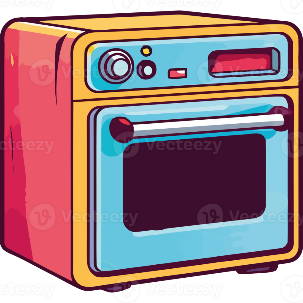 An illustration of a colorful oven png