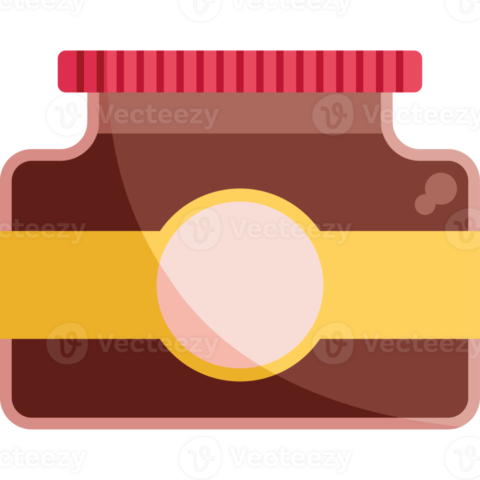 A jar of peanut butter with a red lid png