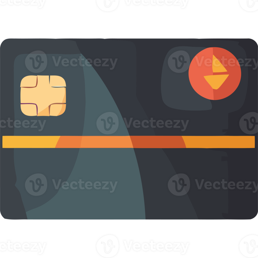 A credit card with a red dot on it png