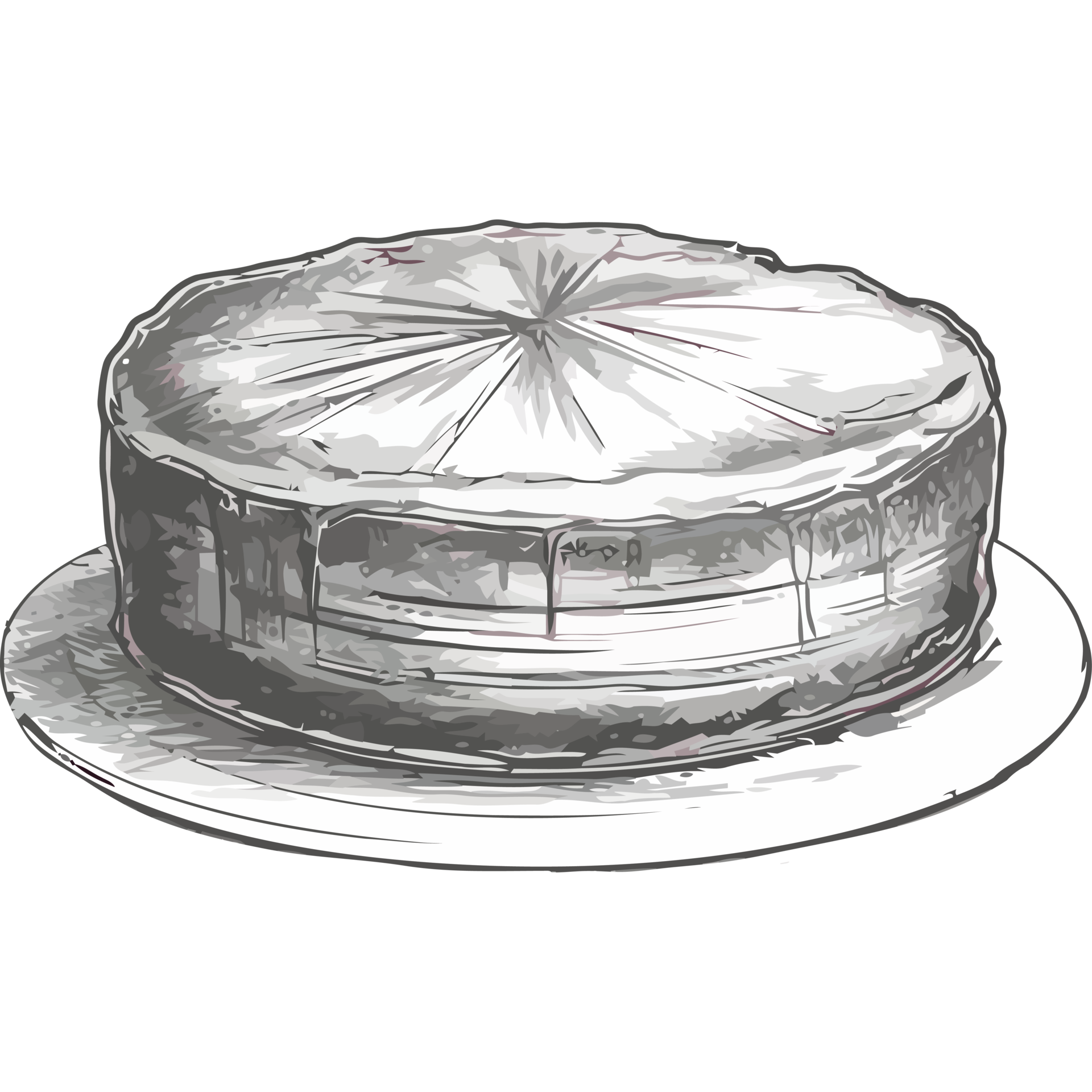 un dibujo de un pastel en un plato 49656298 PNG