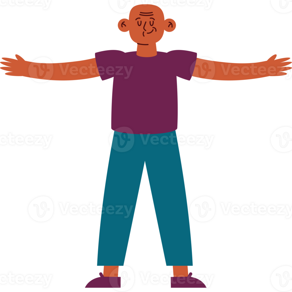 A man standing with his arms outstretched png
