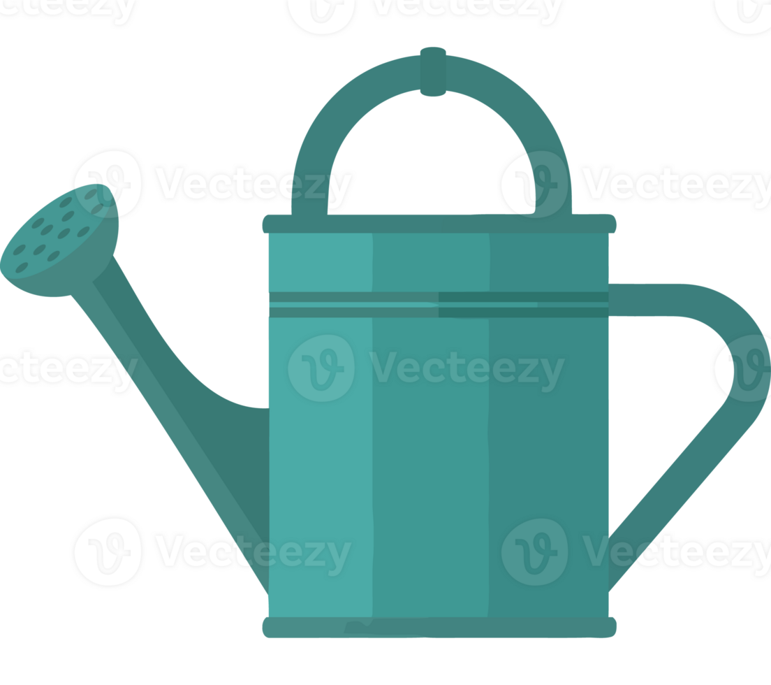 A green watering can with a handle png
