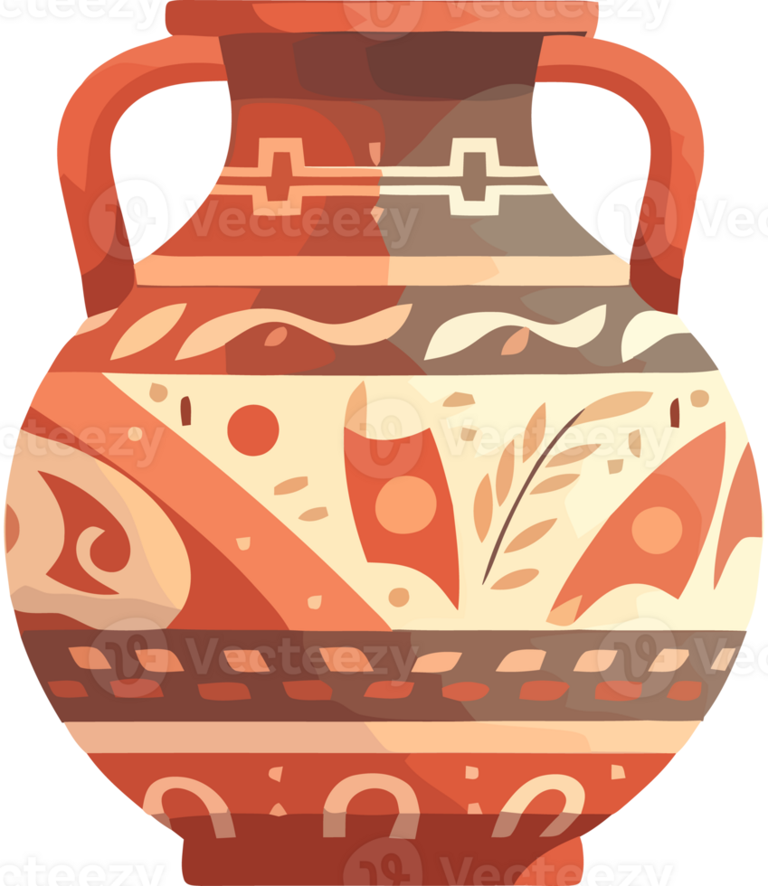 An illustration of a vase with a pattern png