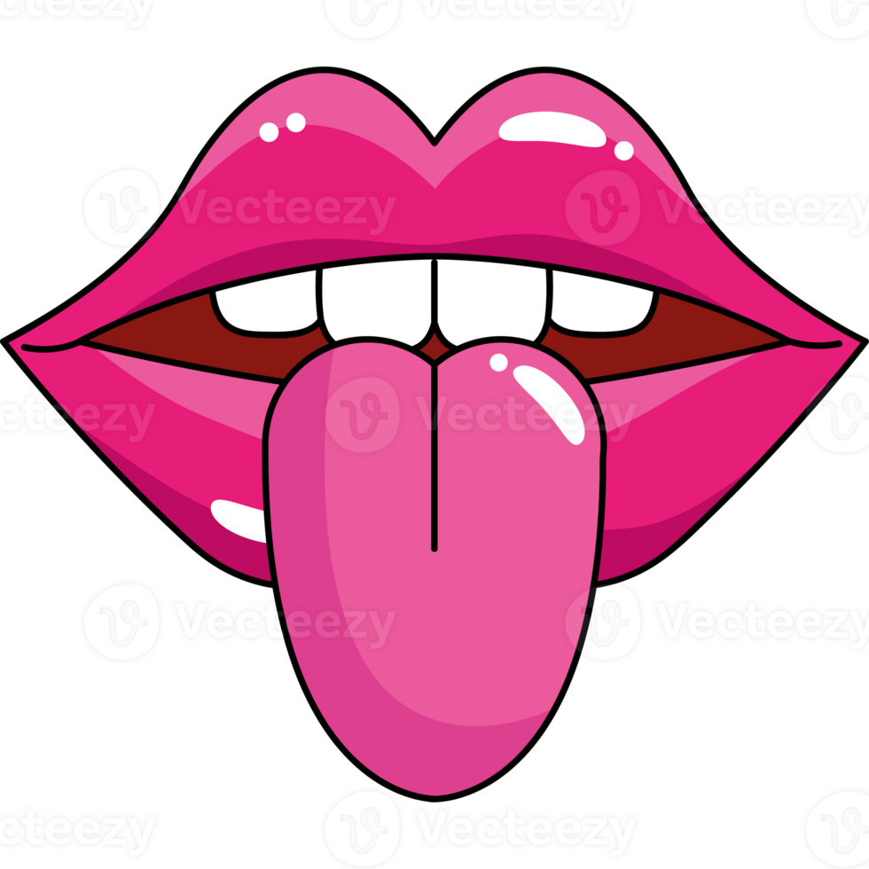 A cartoon pink tongue sticking out png